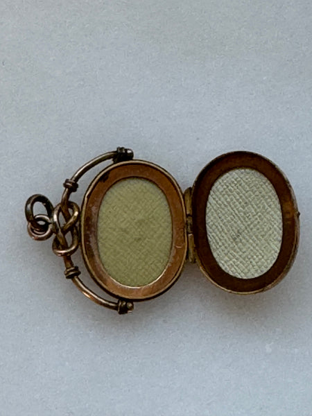 Vintage Oval Locket with Shamrock Center
