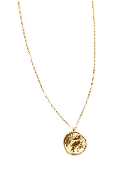 Owl Pendant on Gold Chain Necklace