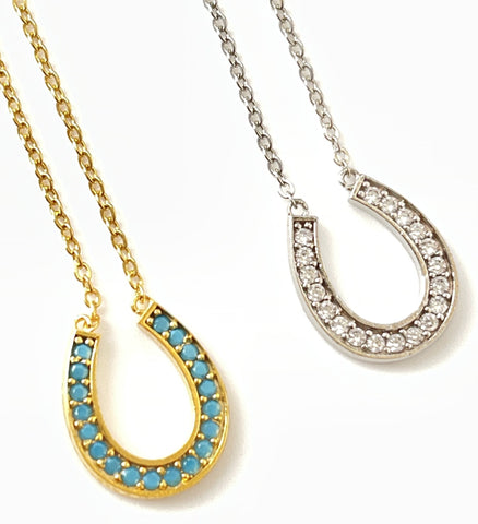 Horseshoe Pendant on Delicate Chain Necklace