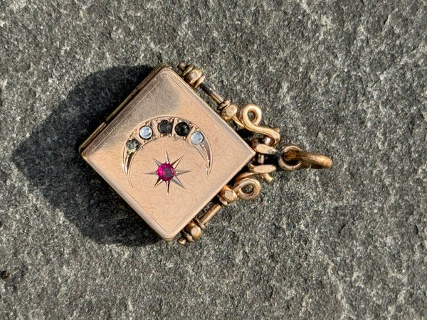 Crescent Moon and Star Locket