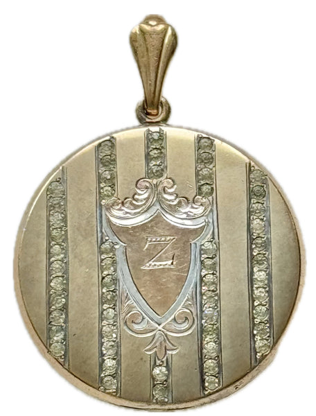 “Z” Crystal Banner Locket