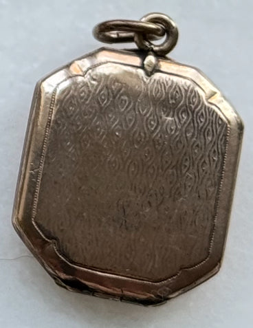Square Horseshoe Locket with Ruby