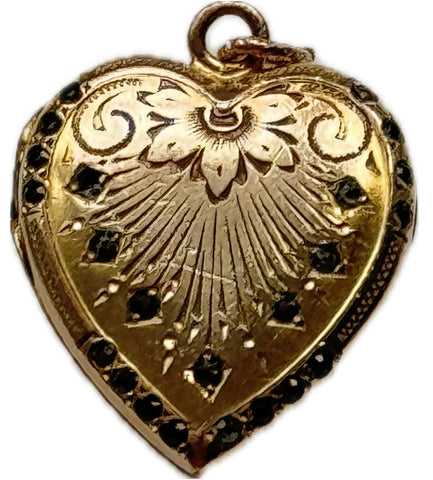 Heart Locket with blue stones