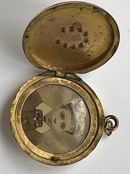 Ruby and Pearl Horseshoe Locket