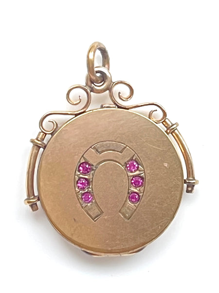 Ruby Horseshoe Locket