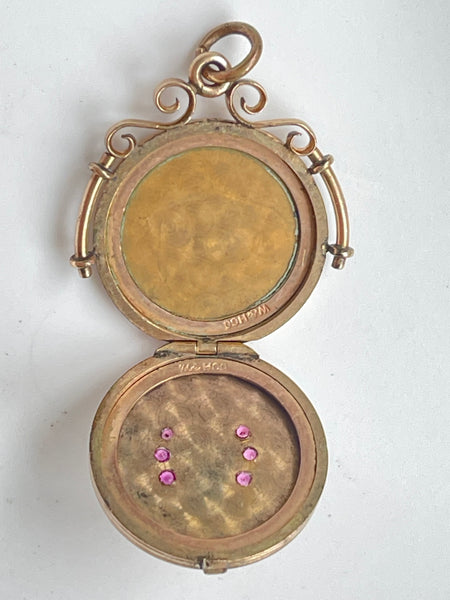 Ruby Horseshoe Locket