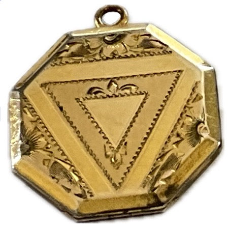 Octagonal Locket with Triangle/Delta Design