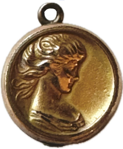 Tiny Victorian Lady Round Locket