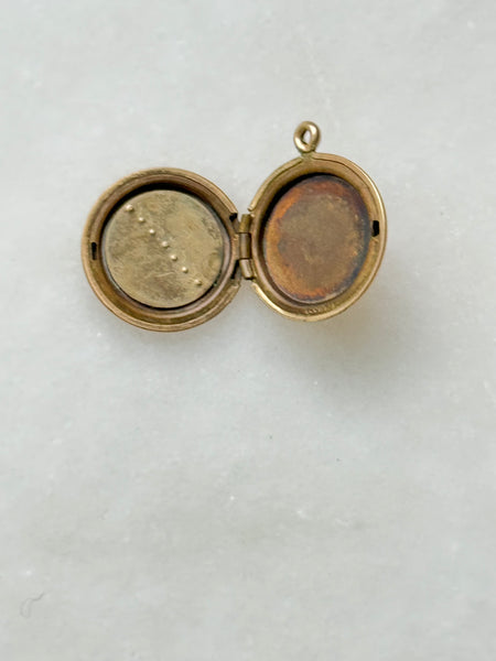 Round Floral and Heart Locket with Crystals