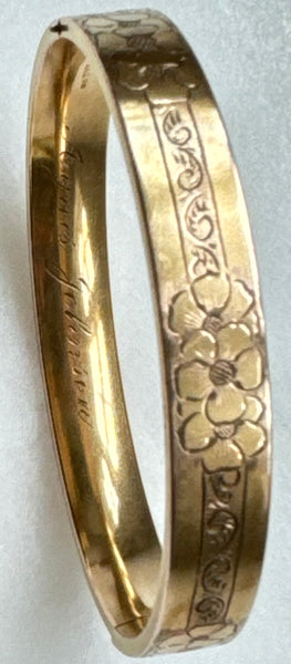 Vintage Pansy Bangle Bracelet