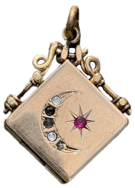 Crescent Moon and Star Locket