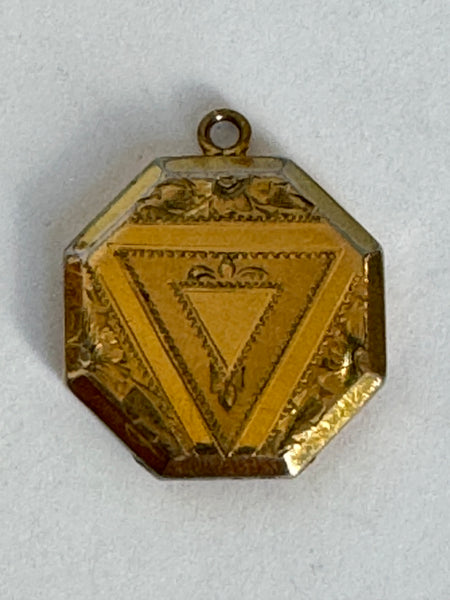 Octagonal Locket with Triangle/Delta Design