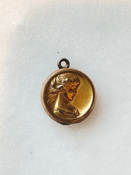 Tiny Victorian Lady Round Locket