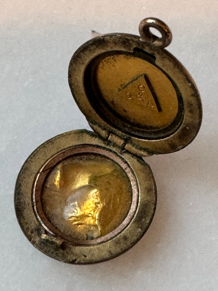 Tiny Victorian Lady Round Locket