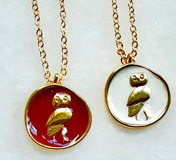 Owl Pendant on Gold Chain Necklace