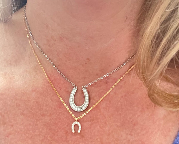 Horseshoe Pendant on Delicate Chain Necklace