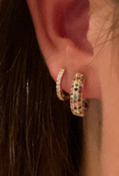 Crystal Huggie Hoop Earrings