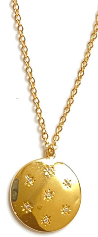 Love You to the Moon and Back Pendant on Gold Chain Necklace