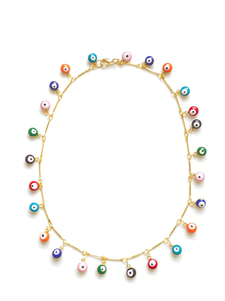 Eye Candy - Dangling Multi Colored Eye Necklace