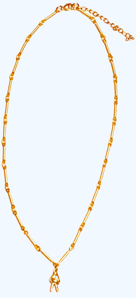 Peace Pendant on Matte Gold Necklace
